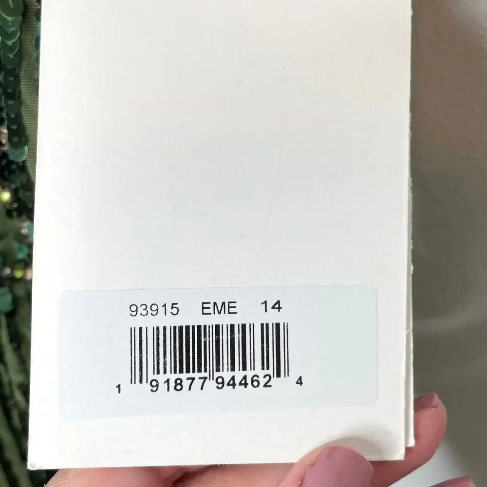 Mac Duggal Strapless Hand Embellished Beaded A Line Gown In Emerald 93915 14 New - Picture 13 of 15